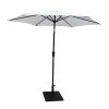 8.8 feet Outdoor Aluminum Patio Umbrella, Patio Umbrella, Market Umbrella with 42 Pound Square Resin Umbrella Base, Push Button Tilt and Crank lift
