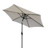 8.8 feet Outdoor Aluminum Patio Umbrella, Patio Umbrella, Market Umbrella with 42 Pound Square Resin Umbrella Base, Push Button Tilt and Crank lift