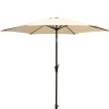 8.8 feet Outdoor Aluminum Patio Umbrella, Patio Umbrella, Market Umbrella with 42 Pound Square Resin Umbrella Base, Push Button Tilt and Crank lift
