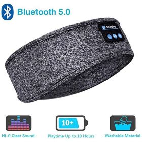 Fone Bluetooth Earphones Sports Sleeping Headband Elastic Wireless Headphones Music Eye Mask Wireless Bluetooth Headset Headband (Color: Gray Headband, Ships From: China)