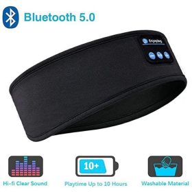 Fone Bluetooth Earphones Sports Sleeping Headband Elastic Wireless Headphones Music Eye Mask Wireless Bluetooth Headset Headband (Color: Black Headband, Ships From: China)