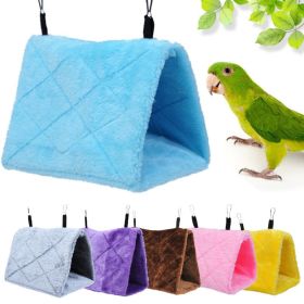 2pcs Pet Bird Parrot Cages Warm Bird Hammock Hanging Tent Bed for Bird Sleeping Bird Cage Decoration Accessories Bird House Bird Nest (Color: Brown, size: S)