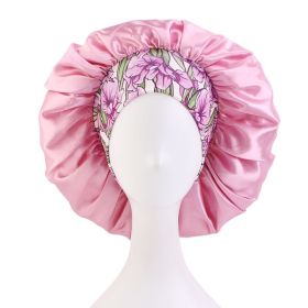 Satin Bonnet Silk Bonnet, Hair Bonnet for Sleeping (Color: Pink)