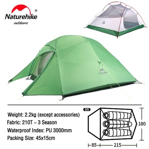 Naturehike Cloud Up 3 Upgraded Tent Ultralight Camping Tent Waterproof Outdoor Hiking Travel Tent Backpacking Cycling Tent
