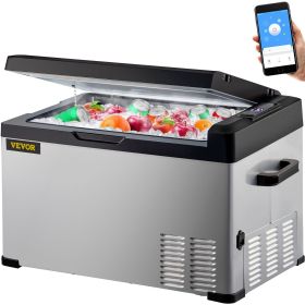 VEVOR 12 Volt Refrigerator, Portable Refrigerator (-4°F~68°F) With APP Control Car Compressor Fridge Cooler 12V/24V DC and 110-220V AC For Camping (Default: Default)